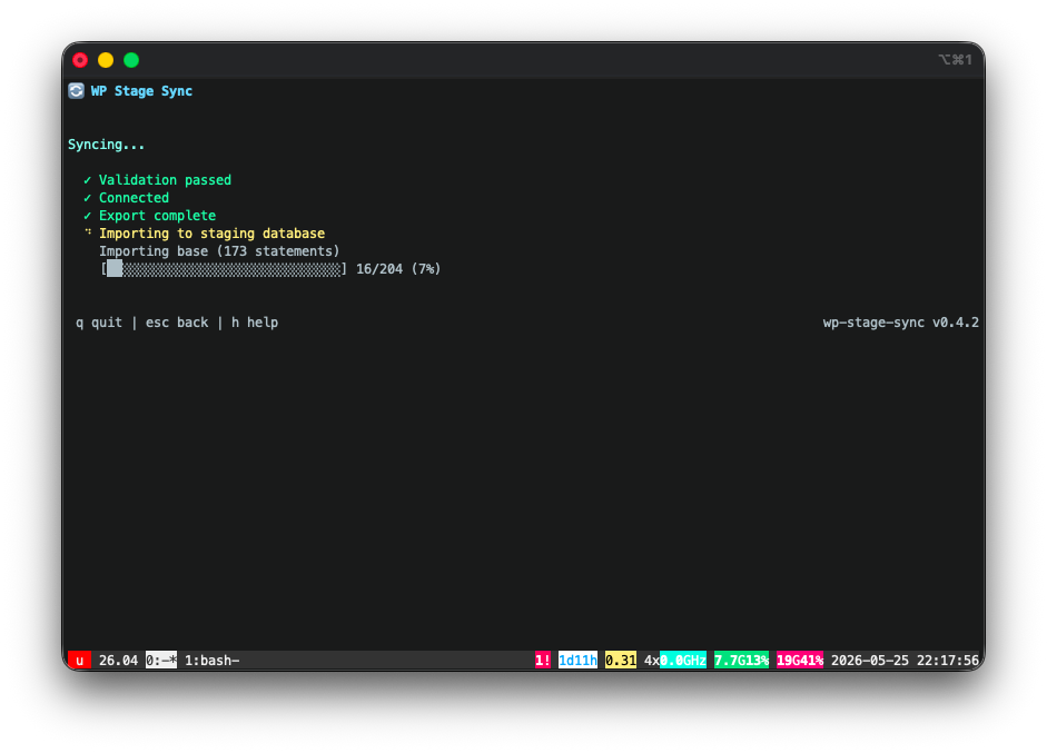 Sync in progress
